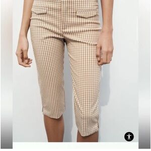 Checkered Tan Women's Pants